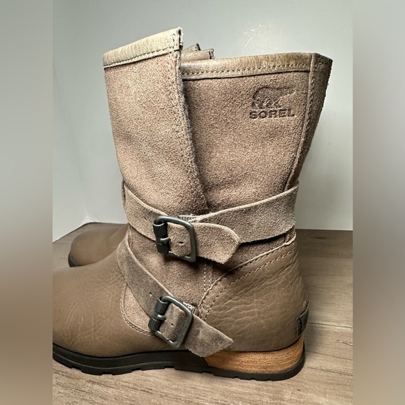 Sorel Major Moto Biker Boots Womens 7 Suede Leather Harness Combat NL2308-227. - Picture 2 of 10